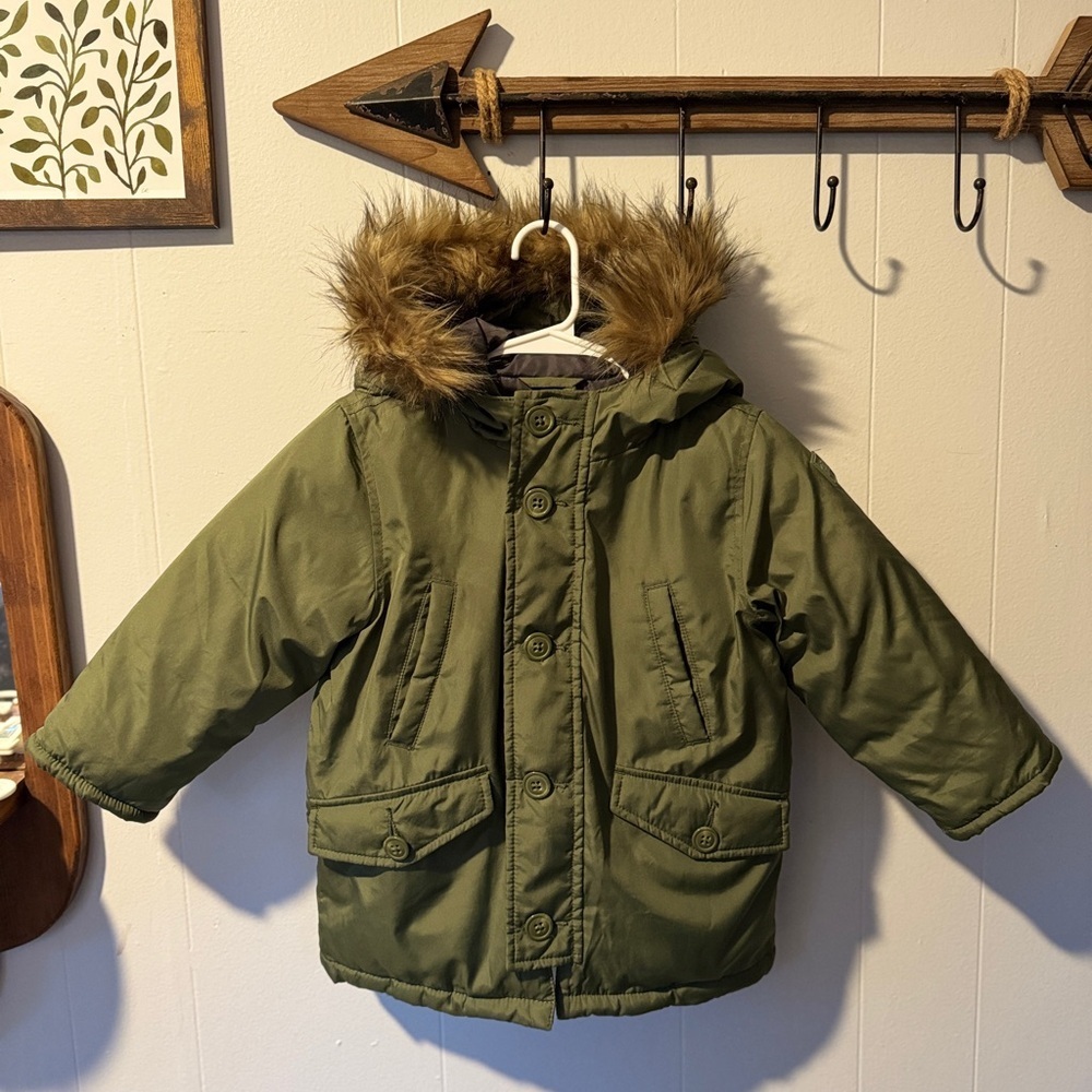 🌲Baby GAP Green Hooded Parka Jacket | 2T 🌲